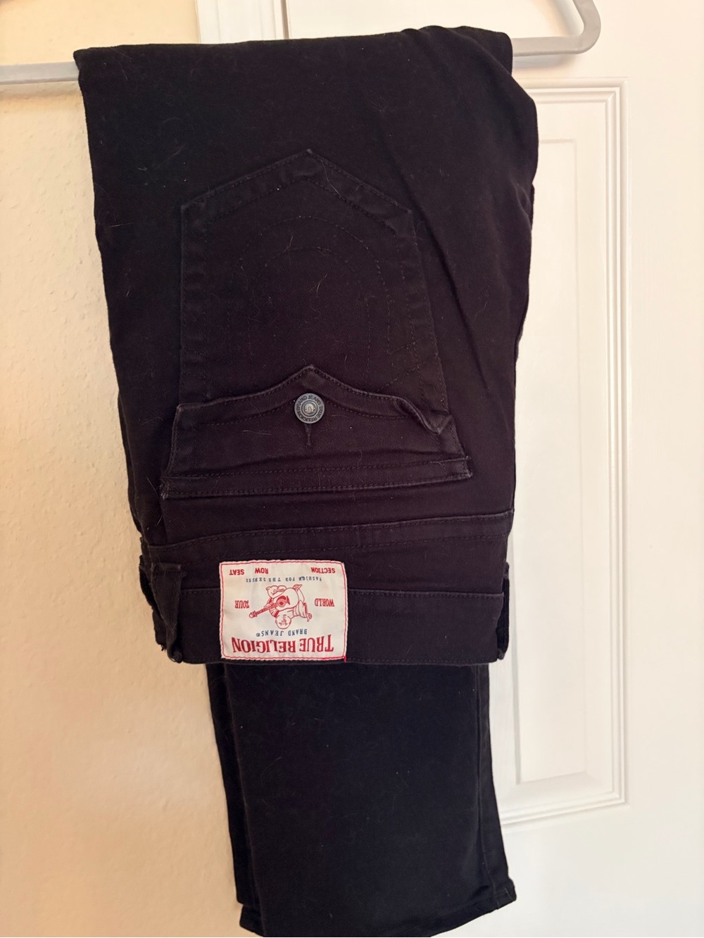 True Religion Men’s Ricky Relaxed Straight black Jeans 36x42.
